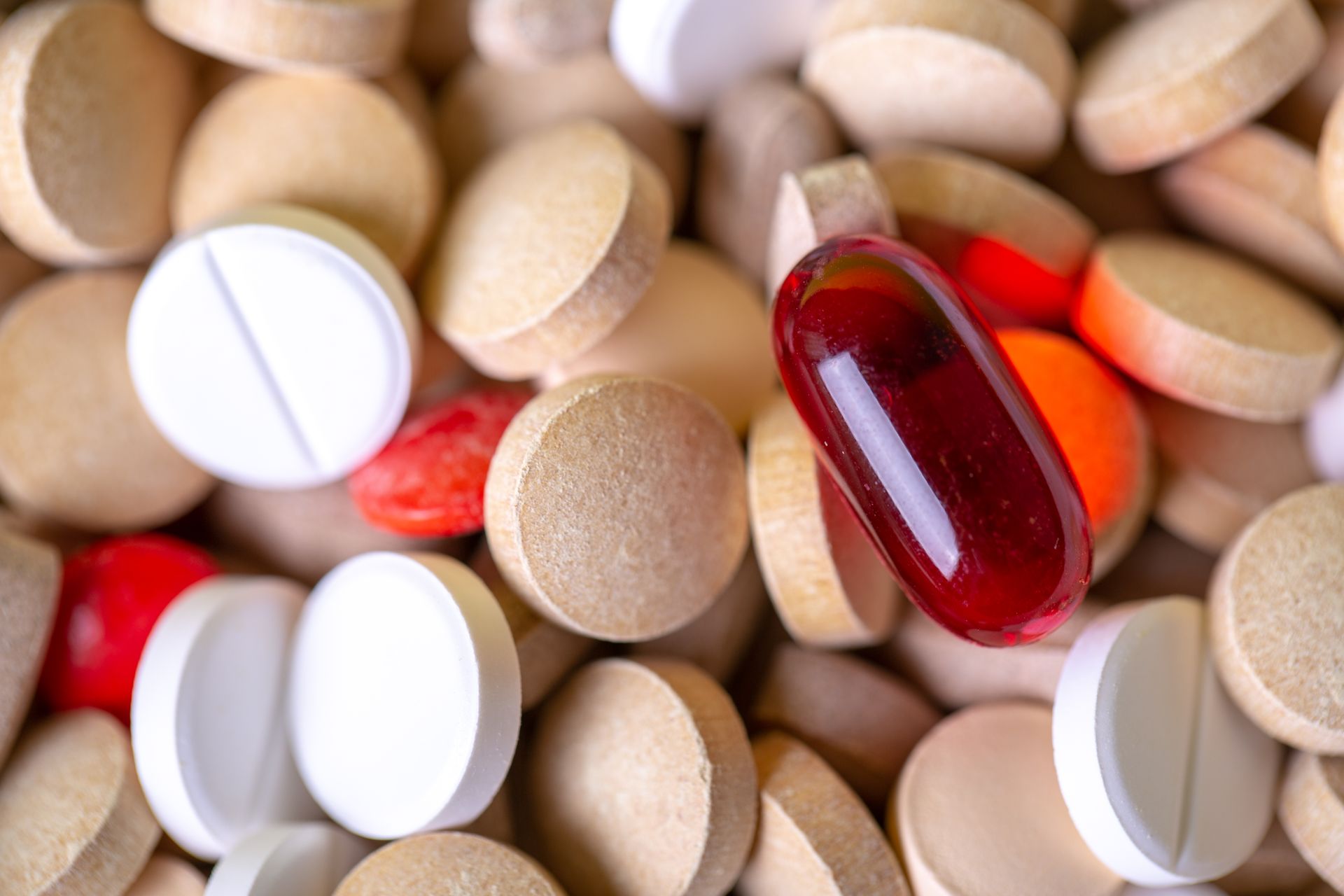 A diverse assortment of pills and capsules