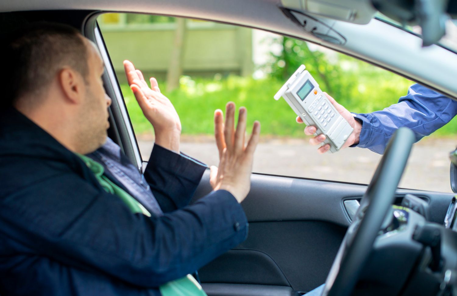 A man is refusing to take a breathalyzer